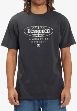 DC Shoes WORLD MOVERS - Print T-shirt - Black Enzyme Wash